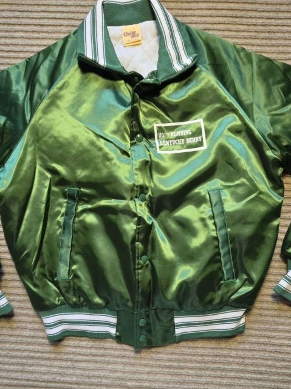 VTG 110th Kentucky Derby Chalk Line Satin Bomber Jacket Sz M. 1984 Derby.